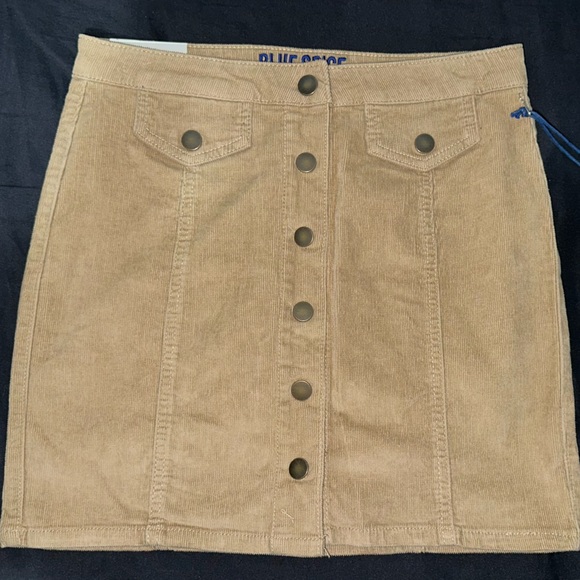 Blue Spice - Corduroy Button Front Open Mini Skirt - Size 7 - Picture 1 of 5